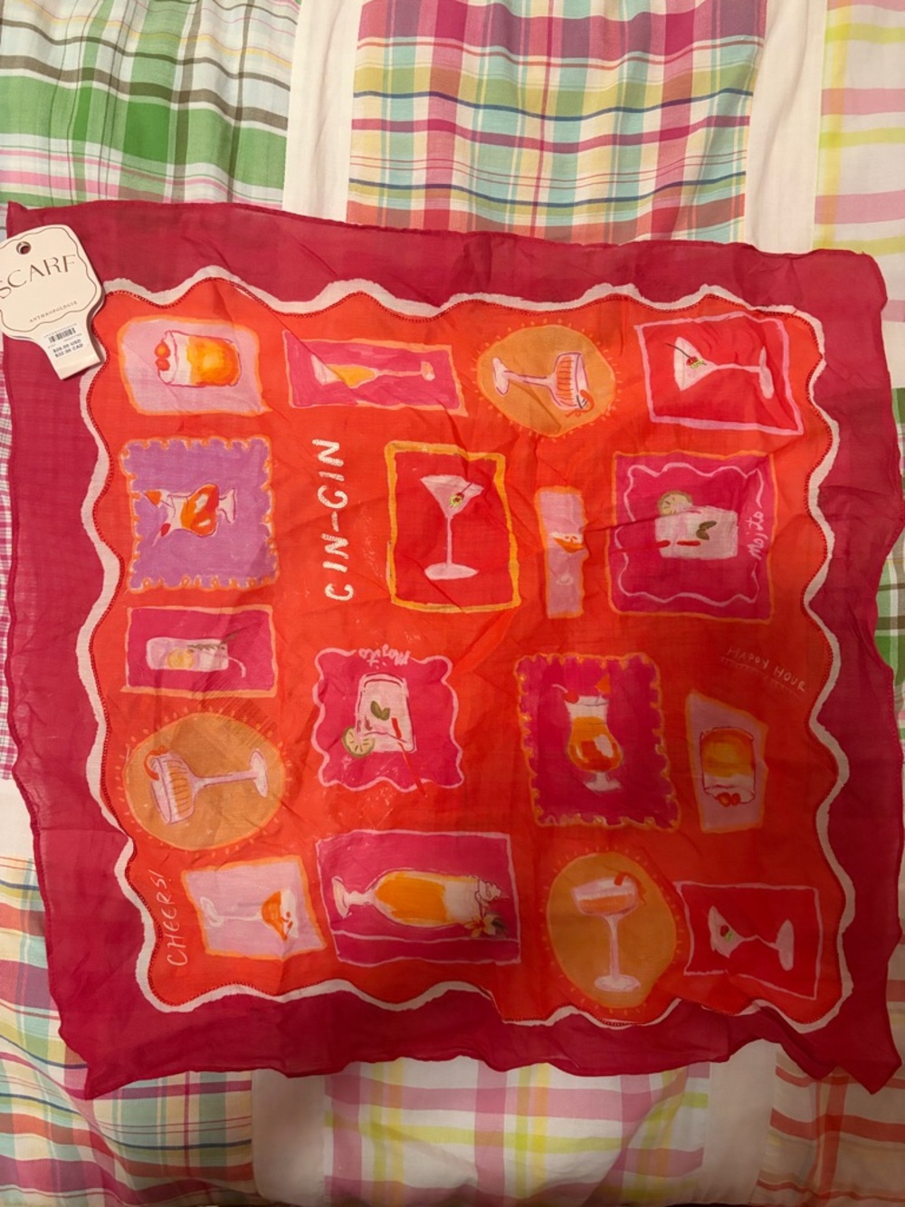 NWT Anthropologie x MAEVE Cin-Cin Drink Patterned Scarf